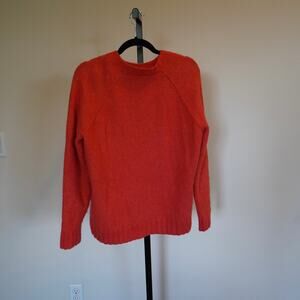 COS Long Sleeve Crew Neck Pullover Sweater Orange Alpaca Wool Size Large